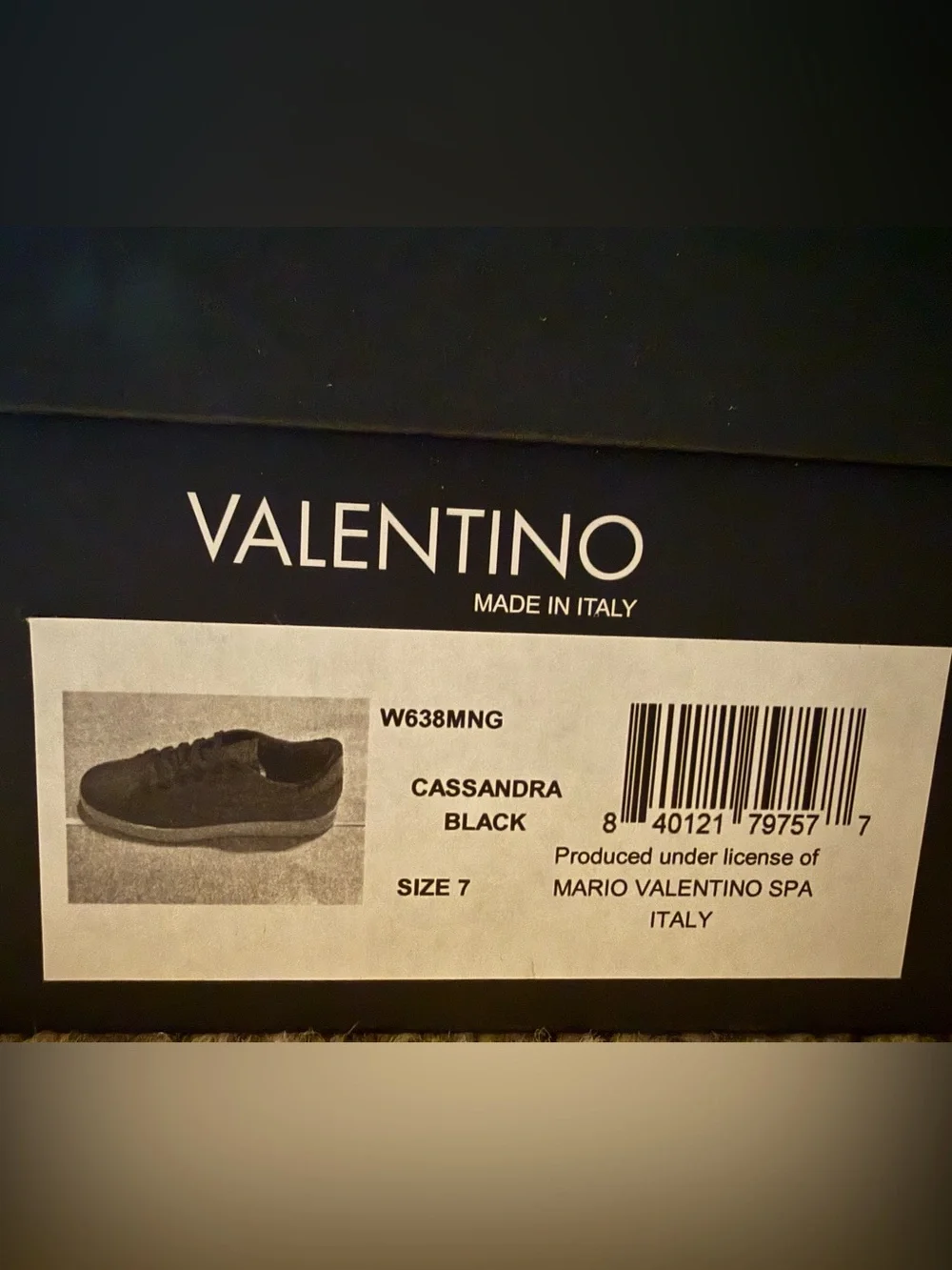 Valentino Cassandra Black Leather Low-Top Logo Lace Up Sneakers with White Sole
